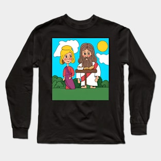 Jesus Christ bread with woman Long Sleeve T-Shirt